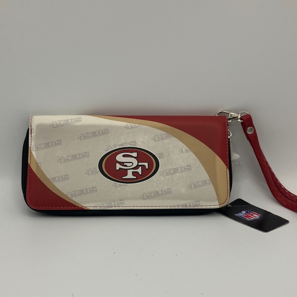 NFL 49ers Red and Gold Clutch Wristlet
